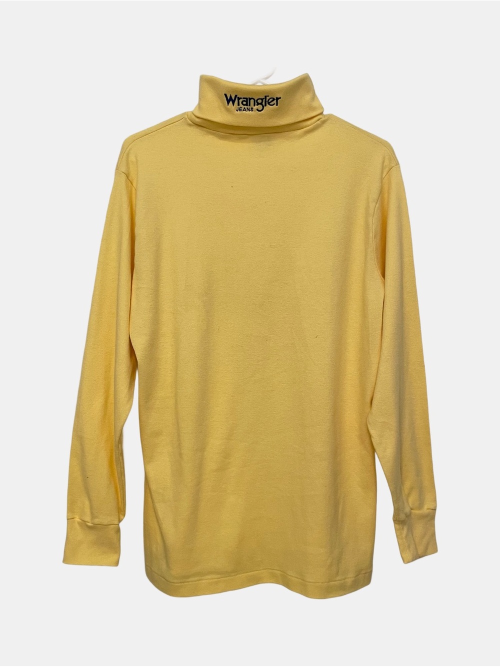 VTG Vantage Wrangler Jeans Yellow Turtleneck Long Sleeve T-shirt Adult XL USA